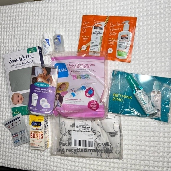 Amazon Baby Registry Box Swaddle Mam Cerave Aquaphor Palmers Carters Shower S - Picture 4 of 8